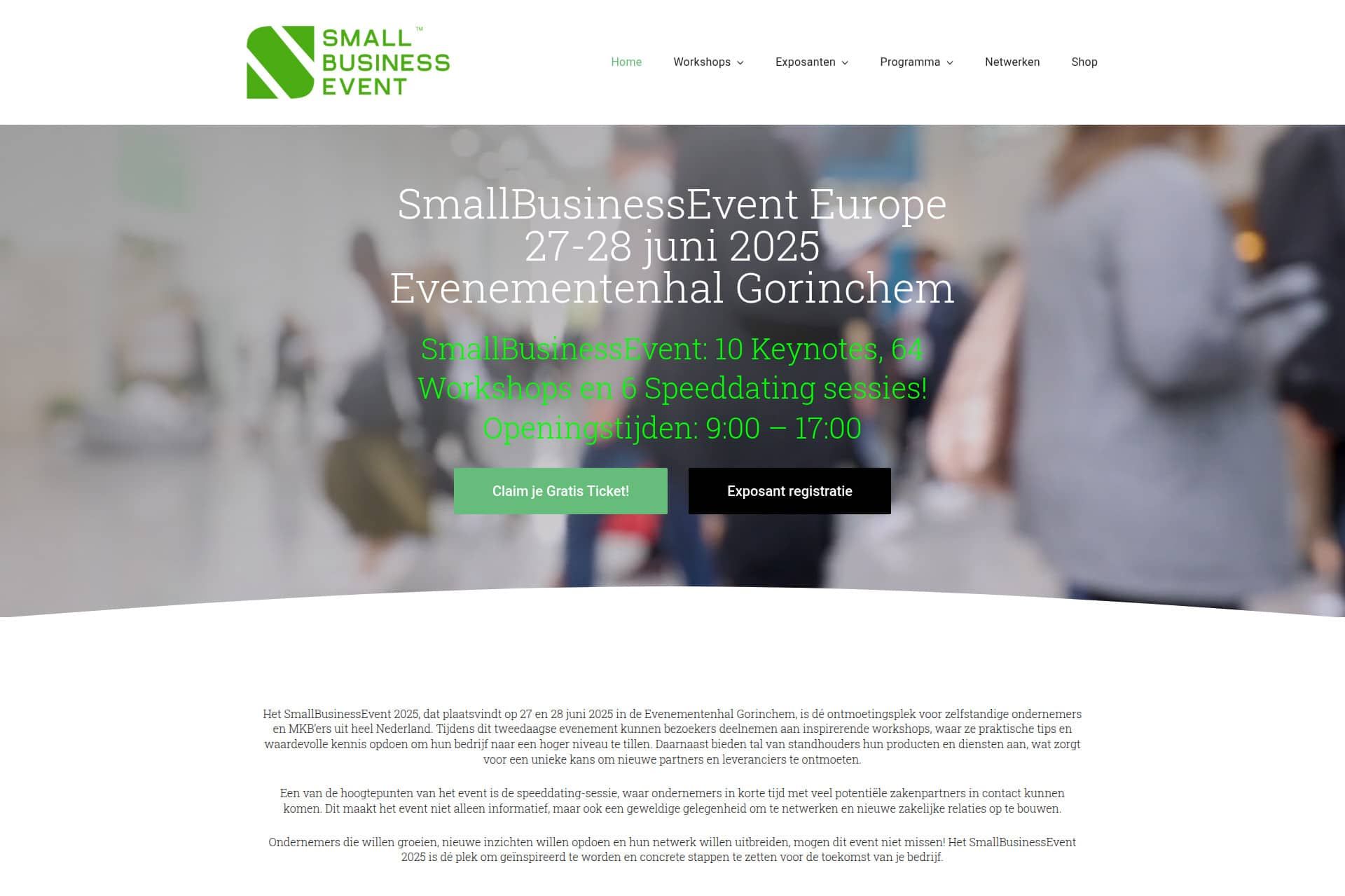 SmallBusinessEvent 2025: vrijdag 27 en zaterdag 28 juni